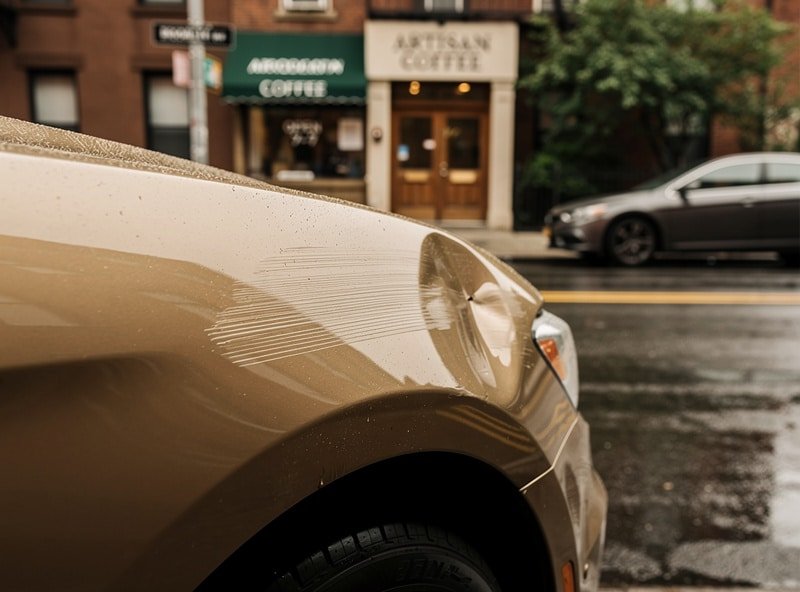 Car accident fender damage requiring no-fault chiropractic care in Brooklyn