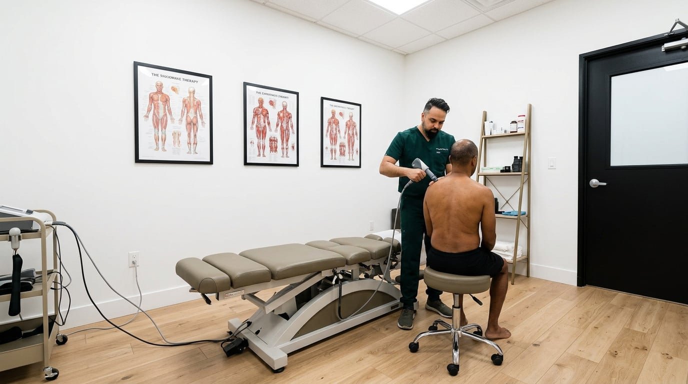 Shockwave therapy for shoulder pain in Brooklyn, Dr. Patel at Brooklyn Chiropractic Care Greenpoint