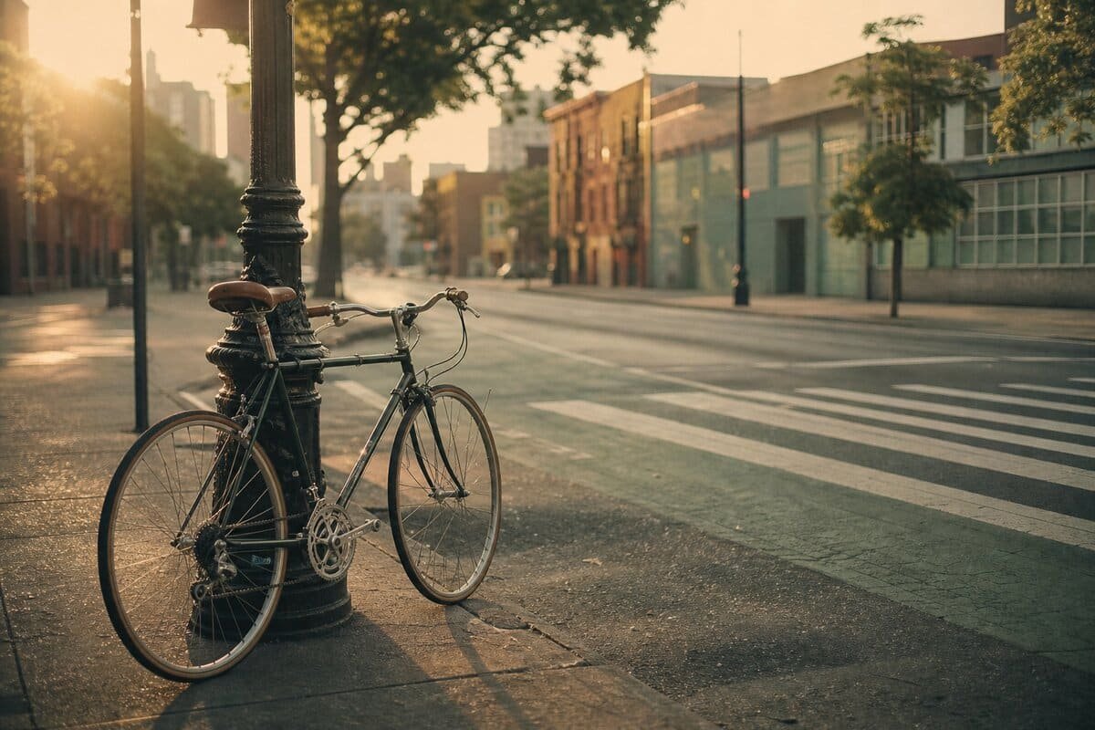 Quiet Brooklyn crosswalk and bike lane where a pedestrian hit by a car can get chiropractic care