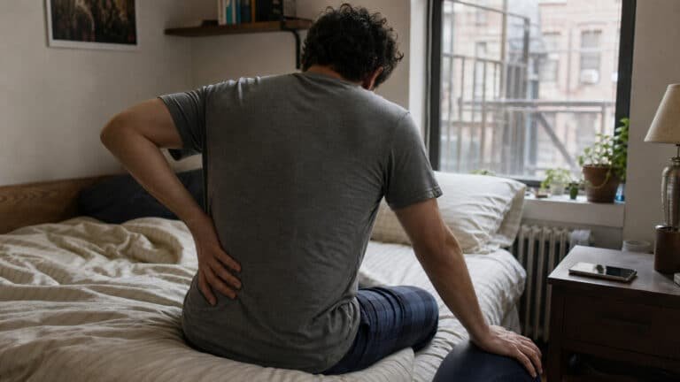 Person with sudden acute back pain considering an emergency chiropractor in Brooklyn near Greenpoint